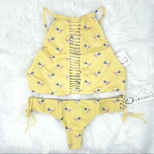 Nirvanic Baris Top & Umika Bottoms Swim Set Bird of Paradise Women’s MEDIUM $174